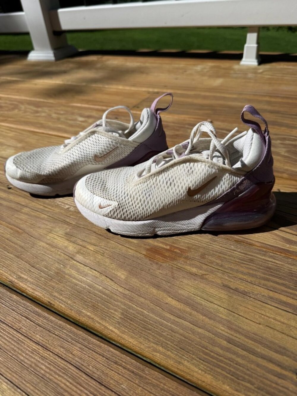 Nike Air Max 270 Girls Purple white and Gray 2Y